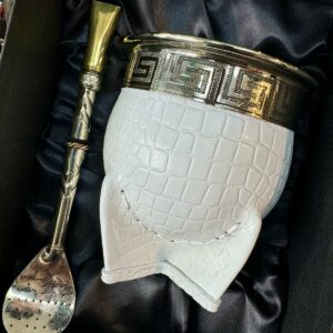 Mate Imperial Premium Cuero Crocco Blanco