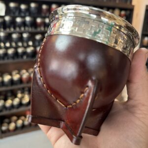 Imperial Premium Cuero liso Borravino con fleje y virola de alpaca