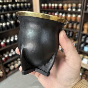 Mate Camionero de calabaza Virola de bronce cincelado