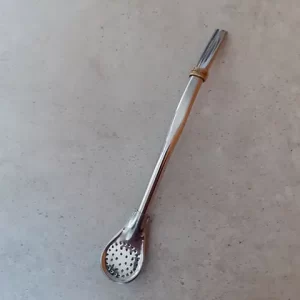 Bombilla de Acero Inoxidable Perita con dije, Caño de flujo moderado