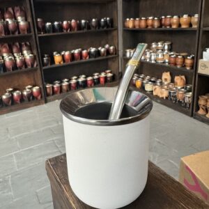 Mate Térmico Mediano doble capa Blanco mate