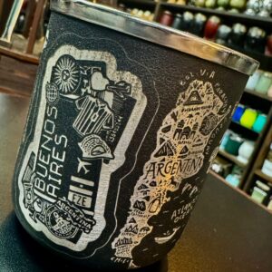 Mate de Acero doble pared Grabado Costumbres Argentinas 360