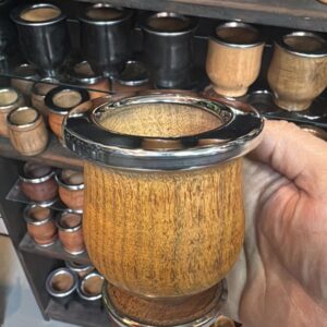 Mate de algarrobo clásico, virola y base de acero