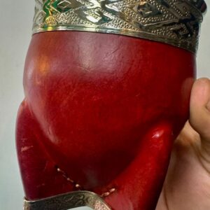 Imperial Premium de calabaza, Base reforzada y bolitas, doble cuero Borravino, virola de alpaca lisa.