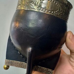 Imperial Premium de calabaza, Base reforzada y bolitas, doble cuero Negro, virola de alpaca lisa.