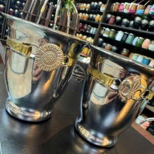 Mate de Acero térmico enterizo con fleje de bronce y dije de alpaca