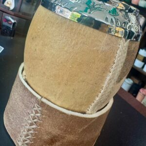 Torpedo Uruguayo cuero crudo Premium, con cinta en base, Costura de tiento Premium