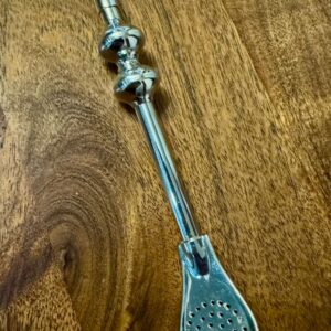 Bombilla de alpaca recta con doble esfera