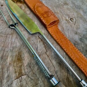 Juego Parrillero La Misión, Cuchillo largo y pinche en acero alemán