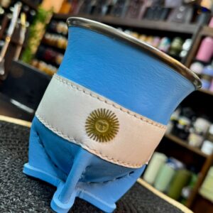 Mate Camionero Argentina Doble cuero en calabaza