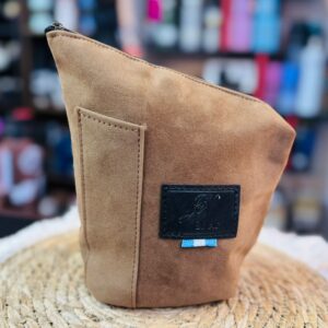 Yerbero Cuero Gamuzado  400gr con porta bombilla Marrón