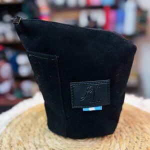 Yerbero Cuero Gamuzado  400gr con porta bombilla Negro