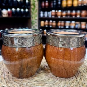 Mate Imperial de algarrobo con fleje de alpaca, virola de acero y tratamiento de resina