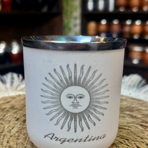 Mate Termico Blanco grabado Sol de Mayo